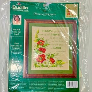 Bucilla Counted Cross Stitch Kit 436658 We Will Serve the Lord Donna Dewberry